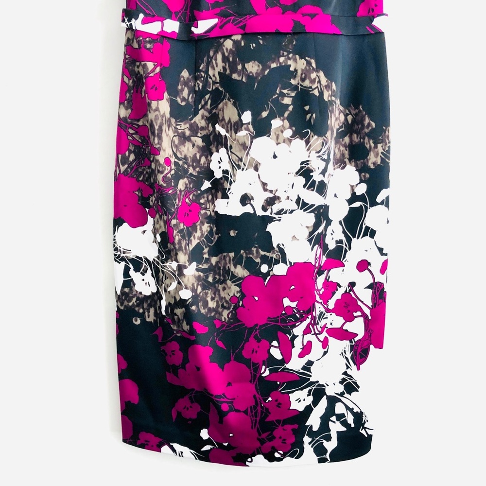 Tahari Malia Dress Sheath Floral Print Magenta 6 - Picture 8 of 16